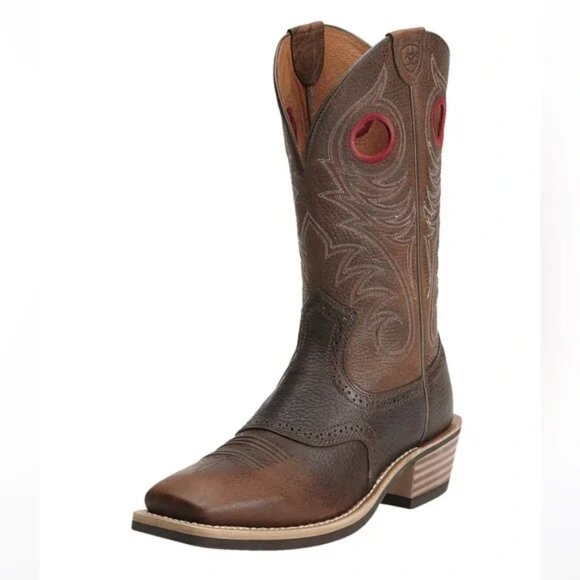 Ariat Mens Heritage Roughstock Square toe western boot in brown main image 5